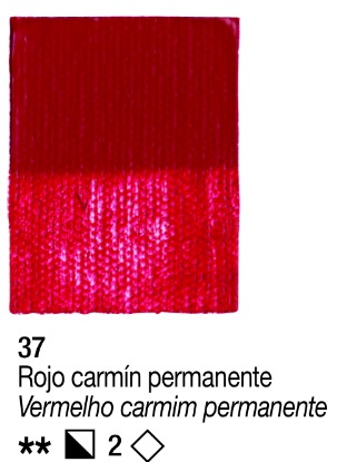 Acrílico Rojo carmin permanente nº37 serie 2